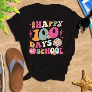 Happy 100 Days Of School Retro Disco 100th Day Of School Shirt